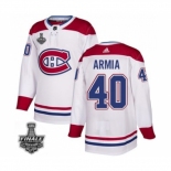 Men's Adidas Canadiens #40 Joel Armia White Road Authentic 2021 Stanley Cup Jersey