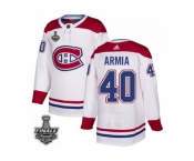 Men's Adidas Canadiens #40 Joel Armia White Road Authentic 2021 Stanley Cup Jersey