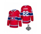 Men's Adidas Canadiens #62 Artturi Lehkonen Red Road Authentic 2021 Stanley Cup Jersey