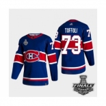 Men's Adidas Canadiens #73 Tyler Toffoli Blue Road Authentic 2021 Stanley Cup Jersey