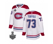 Men's Adidas Canadiens #73 Tyler Toffoli White Road Authentic 2021 Stanley Cup Jersey