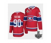 Men's Adidas Canadiens #90 Tomas Tatar Red Road Authentic 2021 Stanley Cup Jersey