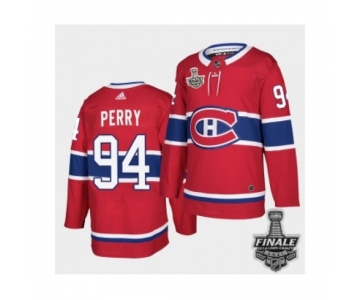 Men's Adidas Canadiens #94 Corey Perry Red Road Authentic 2021 Stanley Cup Jersey