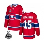 Men's Montreal Canadiens #15 Jesperi Kotkaniemi 2021 Red Stanley Cup Final Stitched Hockey Jersey