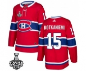 Men's Montreal Canadiens #15 Jesperi Kotkaniemi 2021 Red Stanley Cup Final Stitched Hockey Jersey