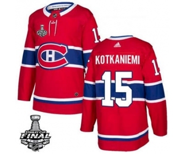 Men's Montreal Canadiens #15 Jesperi Kotkaniemi 2021 Red Stanley Cup Final Stitched Hockey Jersey