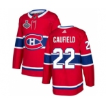 Men's Montreal Canadiens #22 Cole Caufield 2021 Red Stanley Cup Final Stitched Hockey Jersey