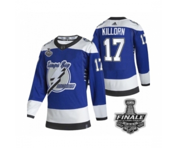 Men's Adidas Lightning #17 Alex Killorn Blue Authentic 2021 Stanley Cup Jersey