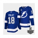 Men's Adidas Lightning #18 Ondrej Palat Blue Home Authentic 2021 Stanley Cup Jersey