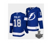 Men's Adidas Lightning #18 Ondrej Palat Blue Home Authentic 2021 Stanley Cup Jersey