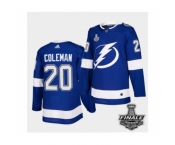 Men's Adidas Lightning #20 Blake Coleman Blue Home Authentic 2021 Stanley Cup Jersey