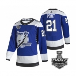 Men's Adidas Lightning #21 Brayden Point Blue Authentic 2021 Stanley Cup Jersey