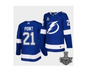 Men's Adidas Lightning #21 Brayden Point Blue Home Authentic 2021 Stanley Cup Jersey