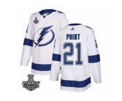 Men's Adidas Lightning #21 Brayden Point White Home Authentic 2021 Stanley Cup Jersey