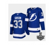 Men's Adidas Lightning #33 Christopher Gibson Blue Home Authentic 2021 Stanley Cup Jersey