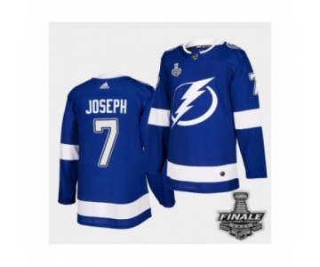 Men's Adidas Lightning #7 Mathieu Joseph Blue Home Authentic 2021 Stanley Cup Jersey