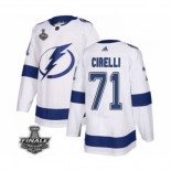 Men's Adidas Lightning #71 Anthony Cirelli White Home Authentic 2021 Stanley Cup Jersey