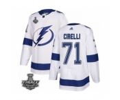 Men's Adidas Lightning #71 Anthony Cirelli White Home Authentic 2021 Stanley Cup Jersey