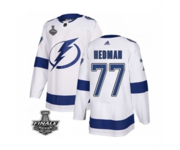 Men's Adidas Lightning #77 Victor Hedman White Home Authentic 2021 Stanley Cup Jersey