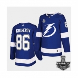 Men's Adidas Lightning #86 Nikita Kucherov Blue Authentic 2021 Stanley Cup Jersey