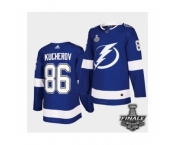 Men's Adidas Lightning #86 Nikita Kucherov Blue Authentic 2021 Stanley Cup Jersey