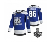 Men's Adidas Lightning #86 Nikita Kucherov Blue Home Authentic 2021 Stanley Cup Jersey