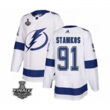 Men's Adidas Lightning #91 Steven Stamkos White Home Authentic 2021 Stanley Cup Jersey