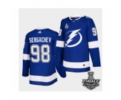 Men's Adidas Lightning #98 Mikhail Sergachev Blue Home Authentic 2021 Stanley Cup Jersey