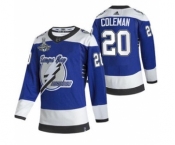 Men's Tampa Bay Lightning #20 Blake Coleman 2021 Blue Stanley Cup Champions Reverse Retro Stitched Hockey Jersey