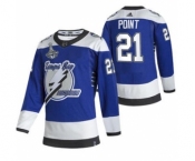 Men's Tampa Bay Lightning #21 Brayden Point 2021 Blue Stanley Cup Champions Reverse Retro Stitched Hockey Jersey