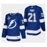 Men's Tampa Bay Lightning #21 Brayden Point 2021 Stanley Cup Champions Stitched Hockey Jersey