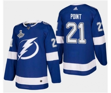 Men's Tampa Bay Lightning #21 Brayden Point 2021 Stanley Cup Champions Stitched Hockey Jersey