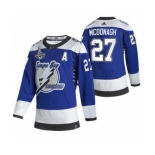 Men's Tampa Bay Lightning #27 Ryan McDonagh 2021 Blue Stanley Cup Champions Reverse Retro Stitched Hockey Jersey