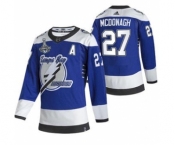 Men's Tampa Bay Lightning #27 Ryan McDonagh 2021 Blue Stanley Cup Champions Reverse Retro Stitched Hockey Jersey