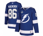 Men's Tampa Bay Lightning #86 Nikita Kucherov 2021 Stanley Cup Champions Stitched Hockey Jersey