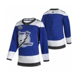 Men's Tampa Bay Lightning #91 Steven Stamkos 2021 Blue Stanley Cup Champions Reverse Retro Stitched Hockey Jersey