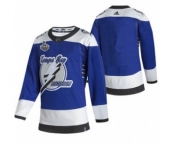 Men's Tampa Bay Lightning #91 Steven Stamkos 2021 Blue Stanley Cup Champions Reverse Retro Stitched Hockey Jersey