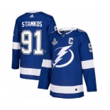 Men's Tampa Bay Lightning #91 Steven Stamkos 2021 Stanley Cup Champions Stitched Hockey Jersey