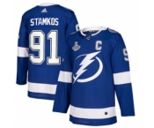 Men's Tampa Bay Lightning #91 Steven Stamkos 2021 Stanley Cup Champions Stitched Hockey Jersey