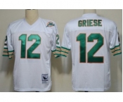 Miami Dolphins #12 Bob Griese White Throwback Jersey