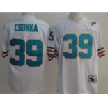 Miami Dolphins #39 Larry Csonka White Throwback Jersey