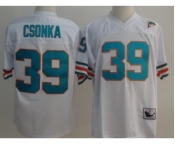 Miami Dolphins #39 Larry Csonka White Throwback Jersey