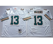 Mitchell And Ness Dolphins #13 dan marino White Stitched Football Throwback Jersey 