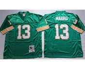 Mitchell And Ness Dolphins #13 dan marino green Stitched Football Throwback Jersey