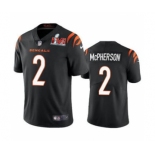 Men's Cincinnati Bengals #2 Evan McPherson 2022 Black Super Bowl LVI Vapor Limited Stitched Jersey