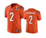 Men's Cincinnati Bengals #2 Evan McPherson 2022 Orange Super Bowl LVI Vapor Limited Stitched Jersey