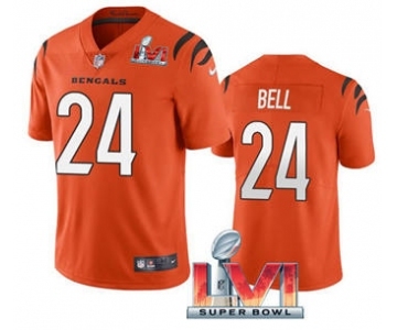 Men's Cincinnati Bengals #24 Vonn Bell Orange 2022 Super Bowl LVI Vapor Limited Stitched Jersey