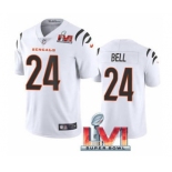 Men's Cincinnati Bengals #24 Vonn Bell White 2022 Super Bowl LVI Vapor Limited Stitched Jersey