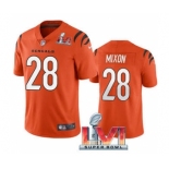 Men's Cincinnati Bengals #28 Joe Mixon Orange 2022 Super Bowl LVI Vapor Limited Stitched Jersey