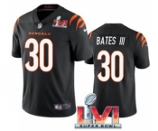 Men's Cincinnati Bengals #30 Jessie Bates III 2022 Black Super Bowl LVI Vapor Limited Stitched Jersey